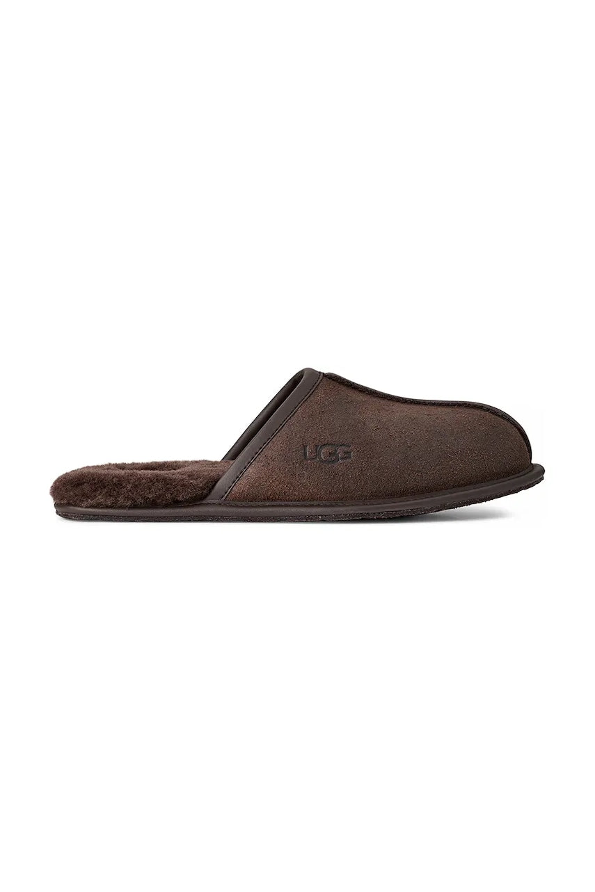 Kućne papuče od brušene kože UGG Scuff Leather Distressed boja: smeđa, 1171294.DDC