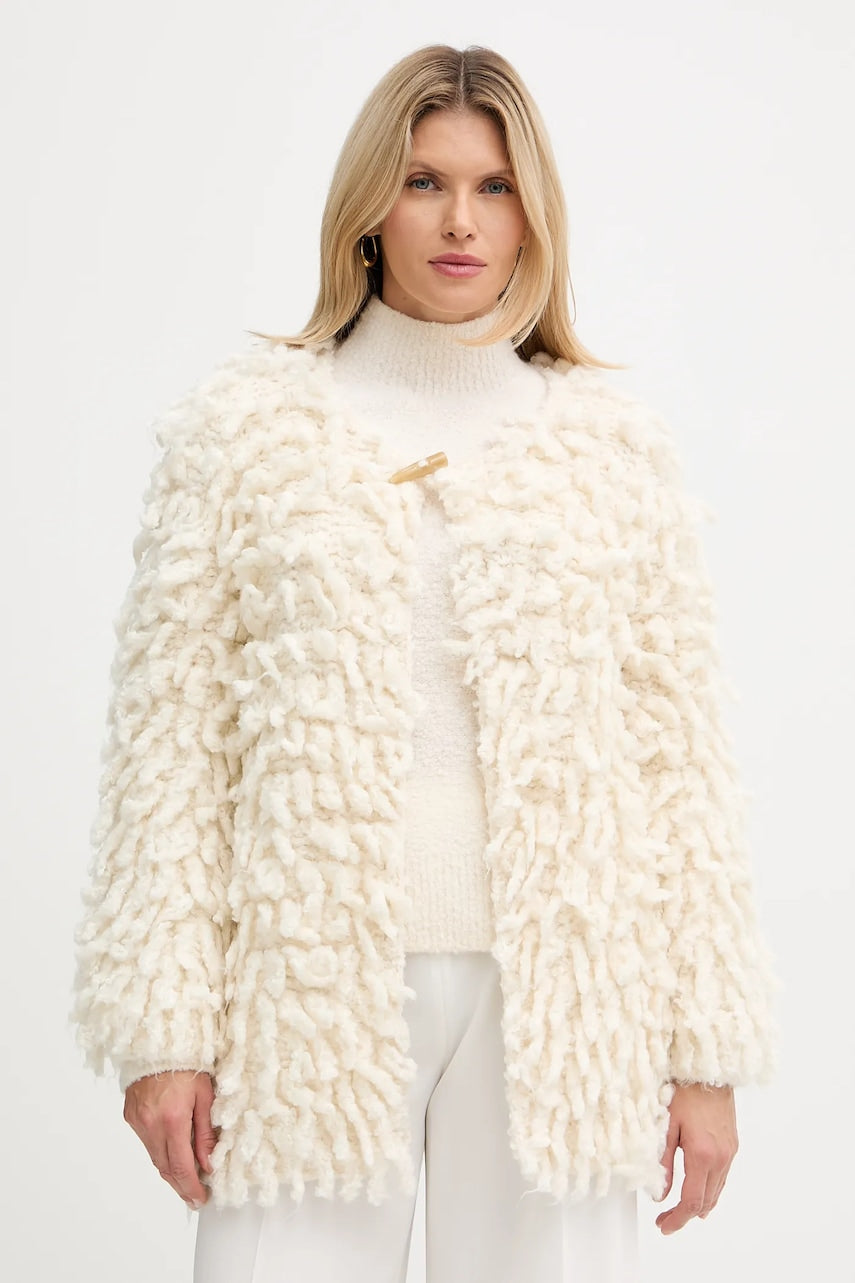 Kardigan s dodatkom vune Forte Forte boja: bež, tople, 14452.mycoat