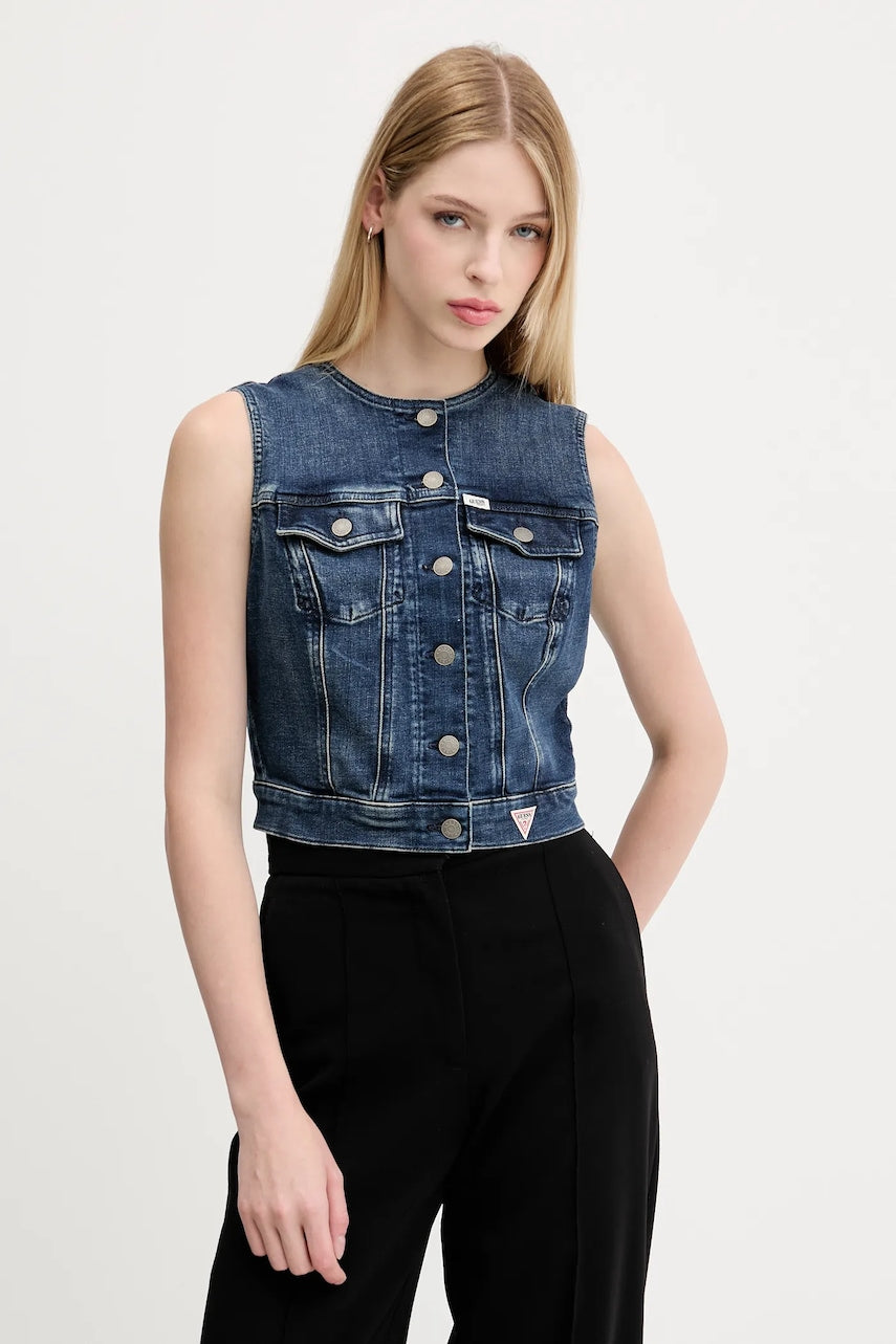 Telovnik iz jeansa Guess Originals W5YN71 D4H1D