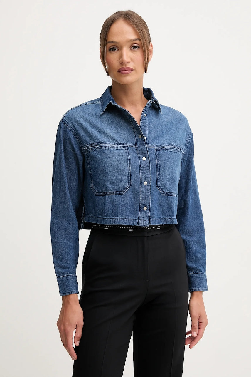 Bombažna srajca iz jeansa United Colors of Benetton ženska, 528SDQ0C7