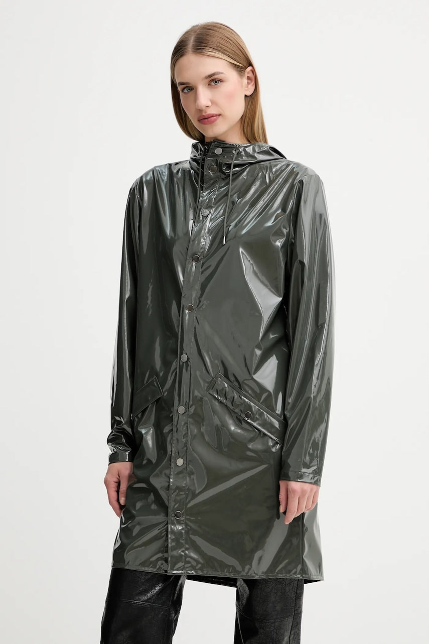 Jakna Rains 12020 Long Jacket boja: zelena, za prijelazno razdoblje, 12020