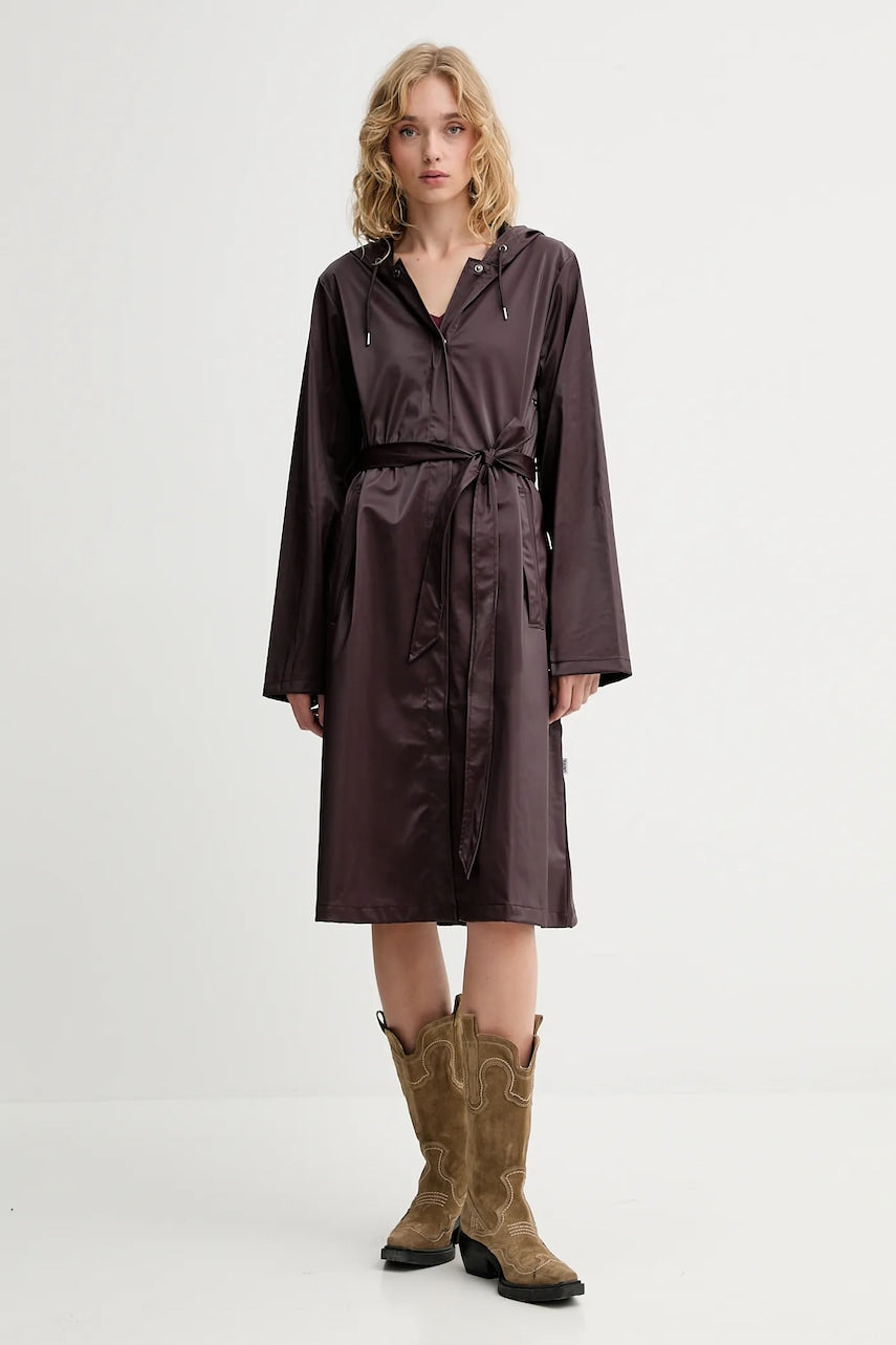 Jakna Rains 12040 A-Line Longer W Jacket boja: ljubičasta, za prijelazno razdoblje, 12040