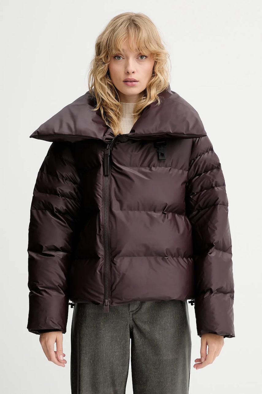 Jakna Rains 17230 Alta Vision Short Puffer Jacket boja: smeđa, za zimu, 17230