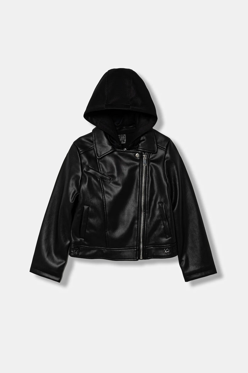 Dječja biker jakna Guess boja: crna, J5YL01 WAEI0