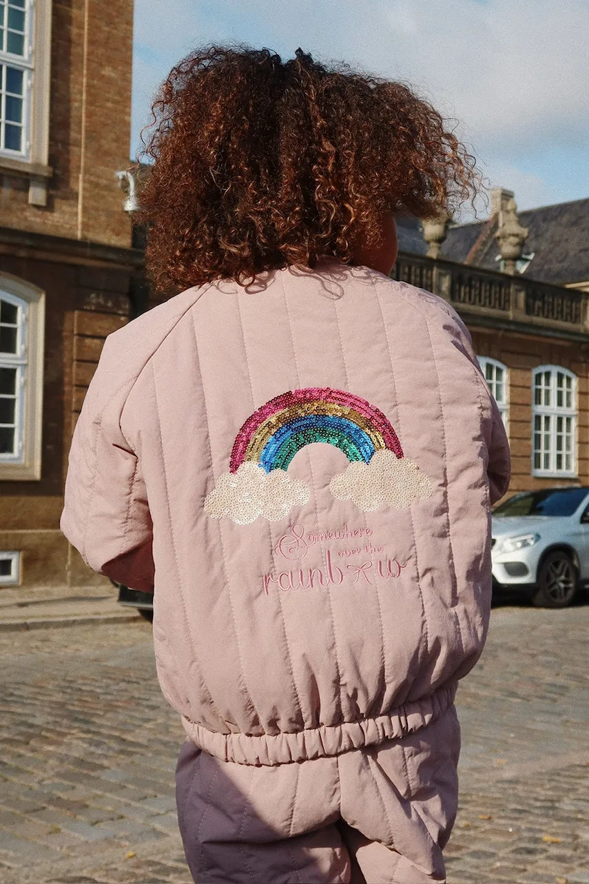 Jakna Konges Sløjd JUNO SEQUIN BOMBER JACKET roza barva, KS103490