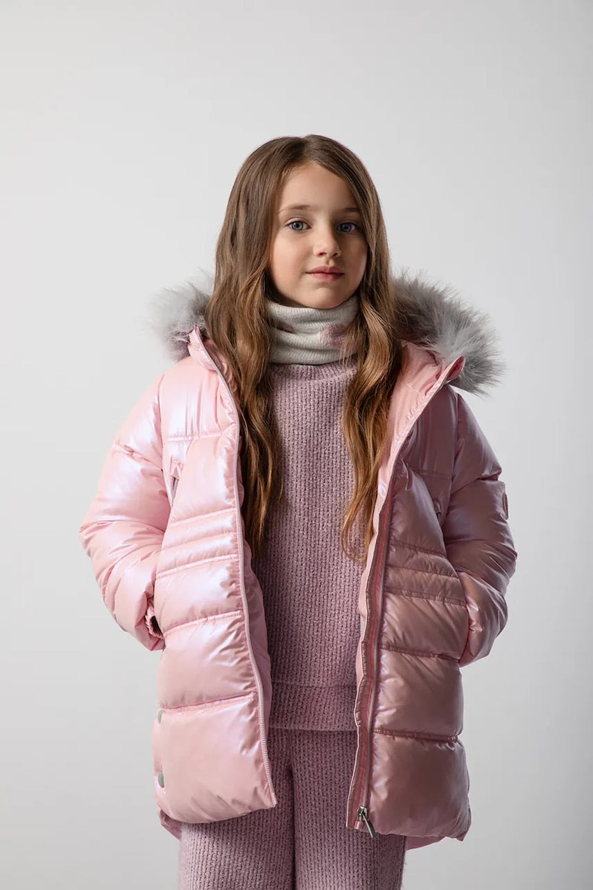 Otroška jakna Coccodrillo roza barva, OUTERWEAR GIRL KIDS