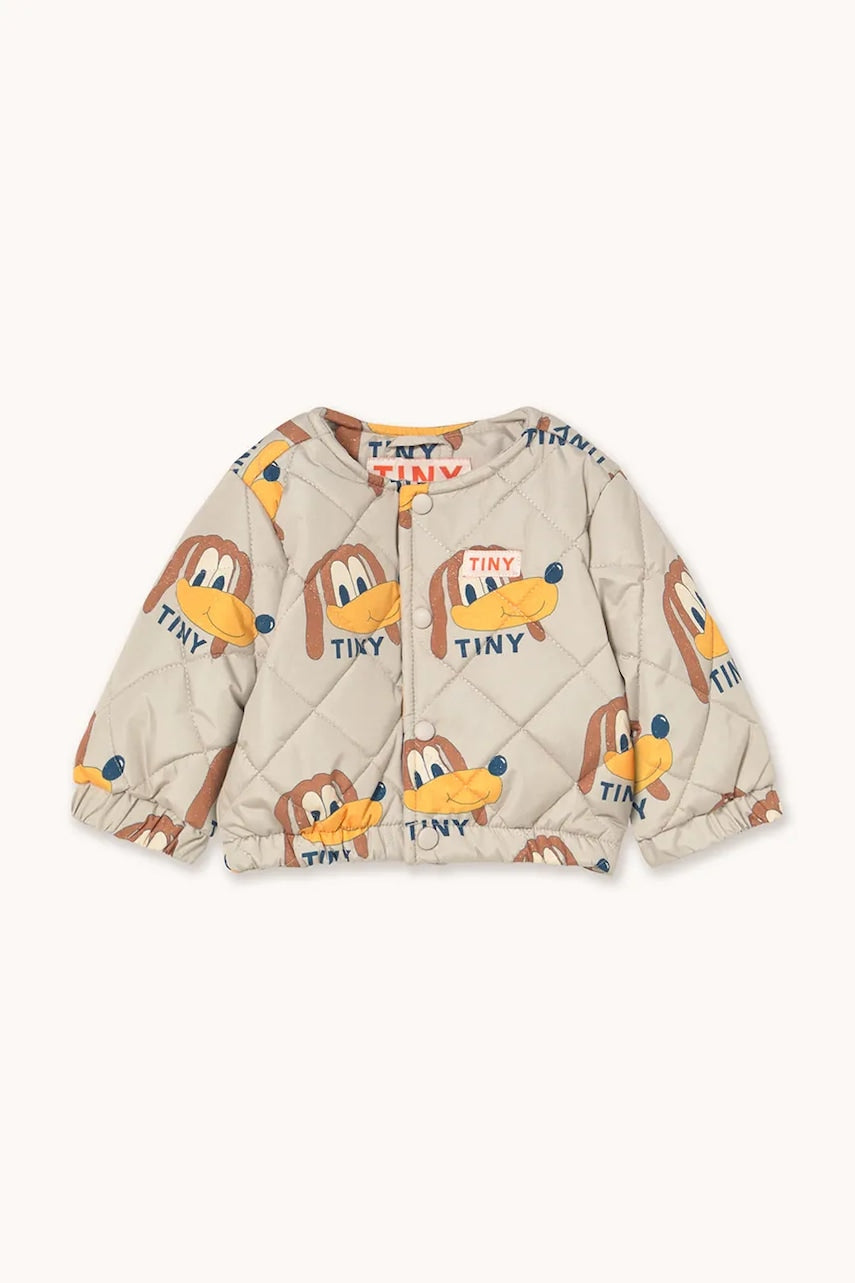 Jakna za dojenčka Tinycottons DOGS BABY PADDED JACKET bež barva, AW25-165