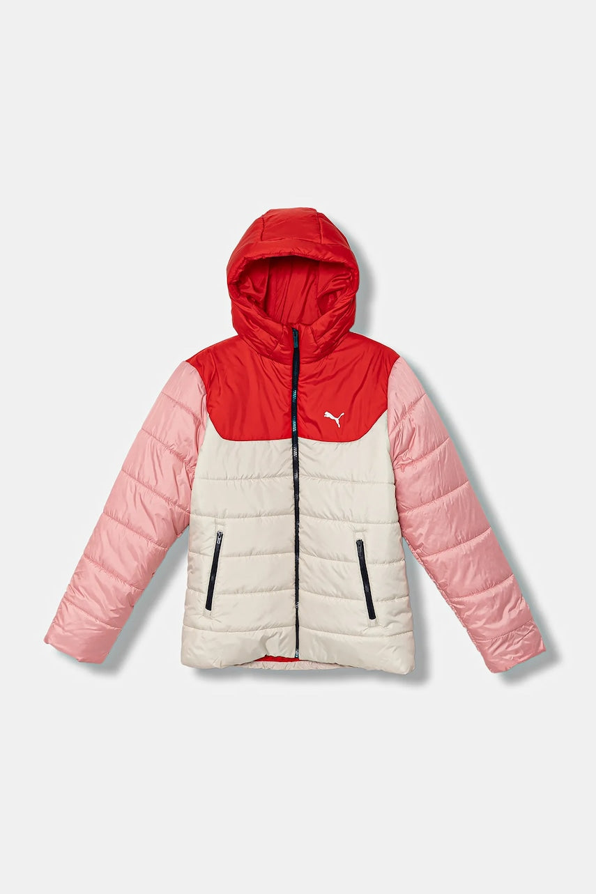 Dječja jakna Puma ESS Hooded Padded Jacket boja: bež, 685226