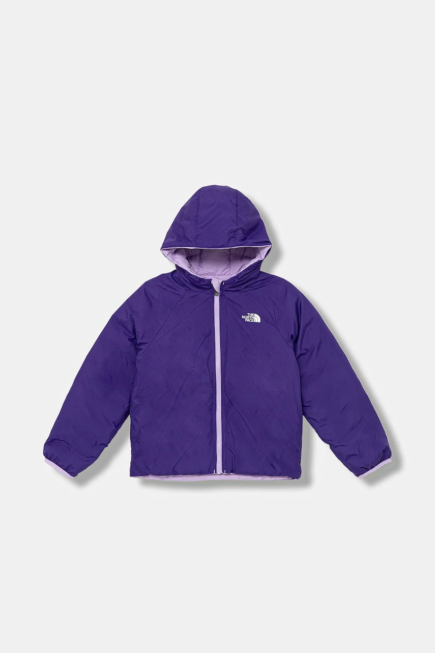 Otroška dvostranska jakna The North Face KID REVERSIBLE PERRITO HOODED JACKET vijolična barva, NF0A88VJQZI1