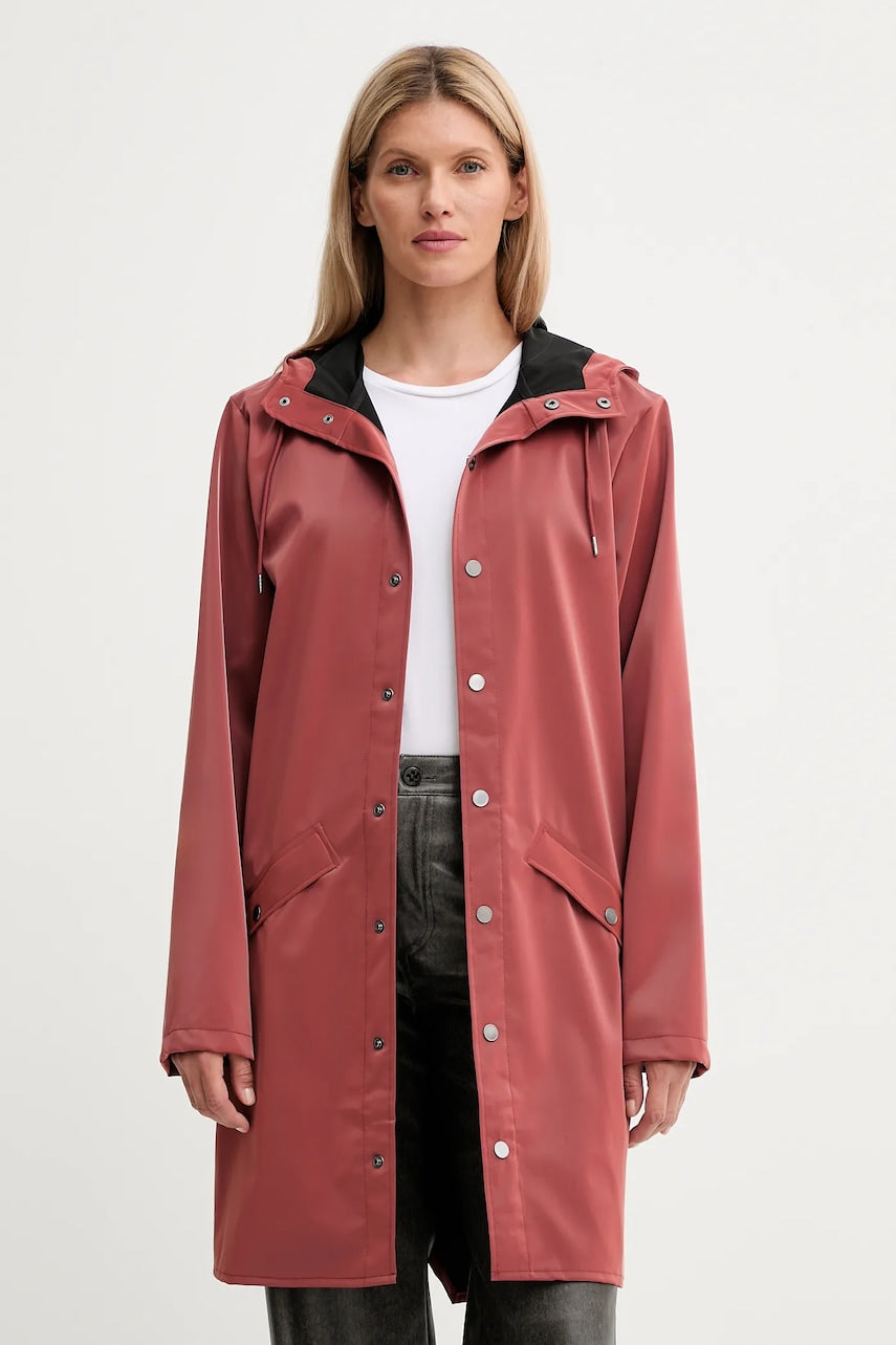 Jakna Rains 12020 Long Jacket boja: ružičasta, za prijelazno razdoblje, 12020