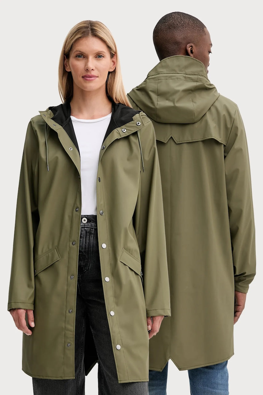 Jakna Rains 12020 Long Jacket boja: zelena, za prijelazno razdoblje, 12020