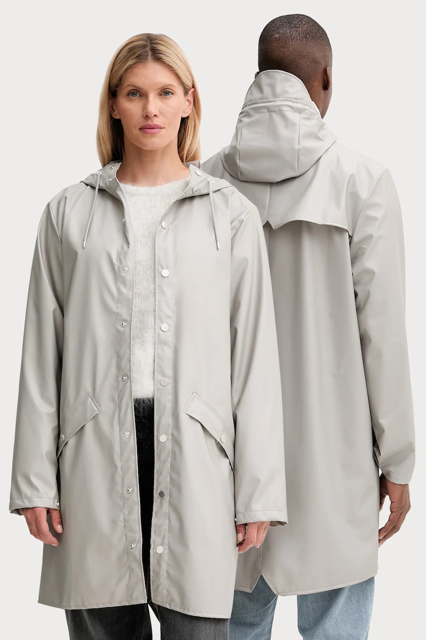 Jakna Rains 12020 Long Jacket siva barva, 12020