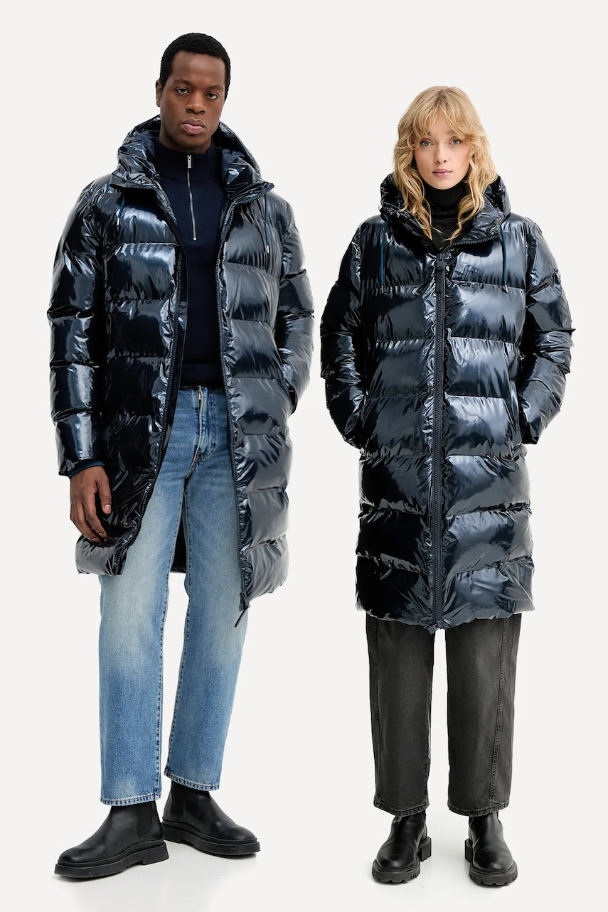 Jakna Rains 15130 Alta Longer Puffer Jacket boja: tamno plava, za zimu, 15130