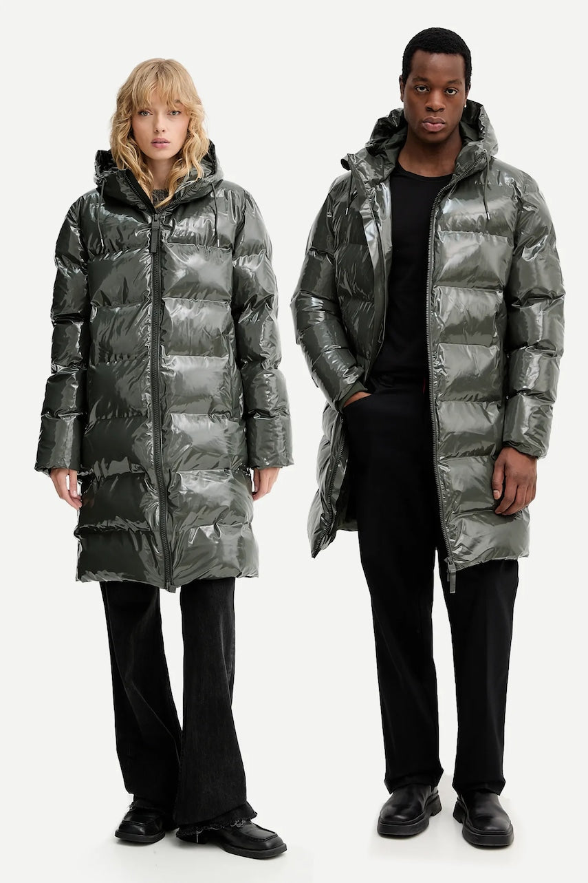 Jakna Rains 15130 Alta Longer Puffer Jacket zelena barva, 15130