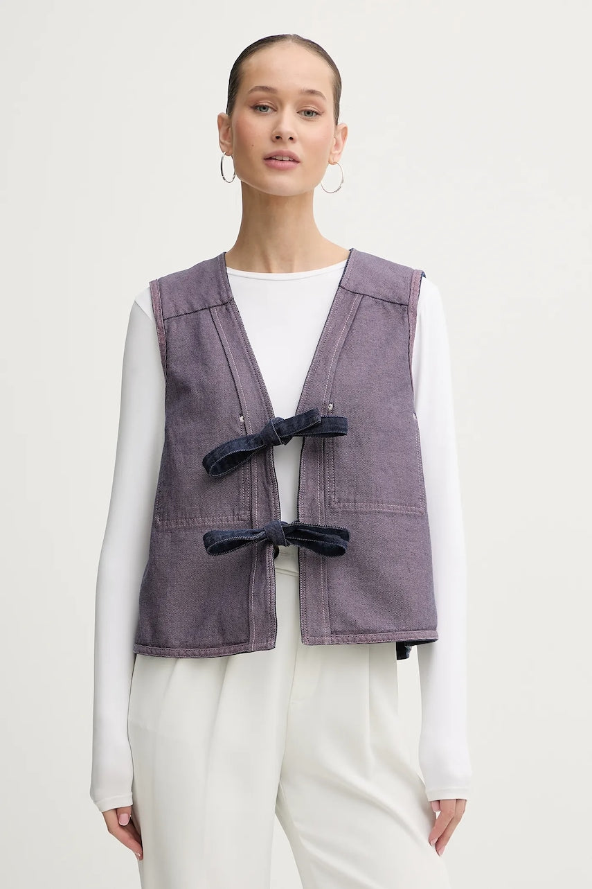 Telovnik iz jeansa Stine Goya 0 mornarsko modra barva, SG-AW25-T101-2406