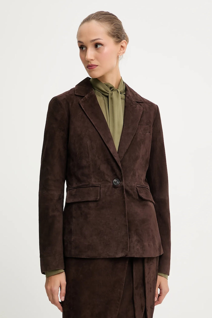 Semiš suknjič Never Fully Dressed rjava barva, NFDOU409