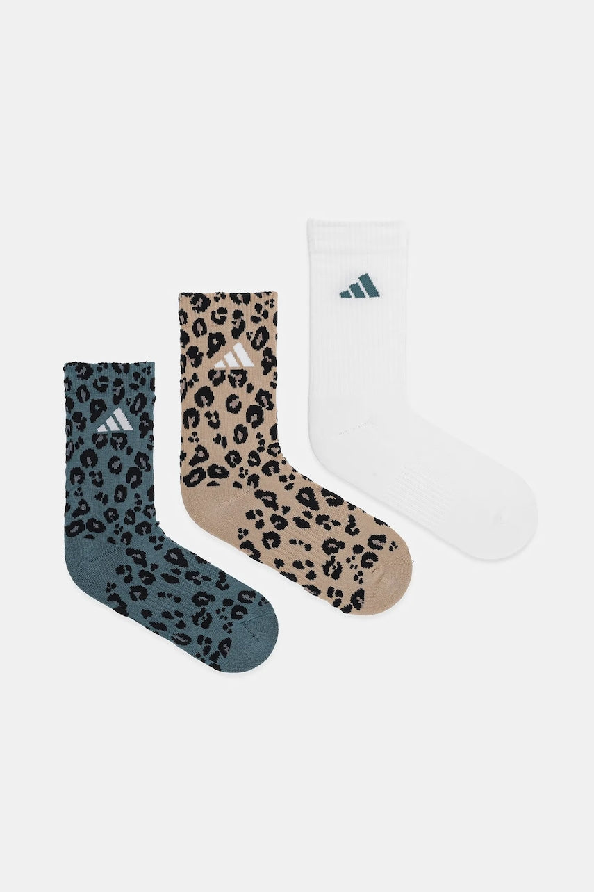 Nogavice adidas Leo Socks 3-pack bela barva, JX5557
