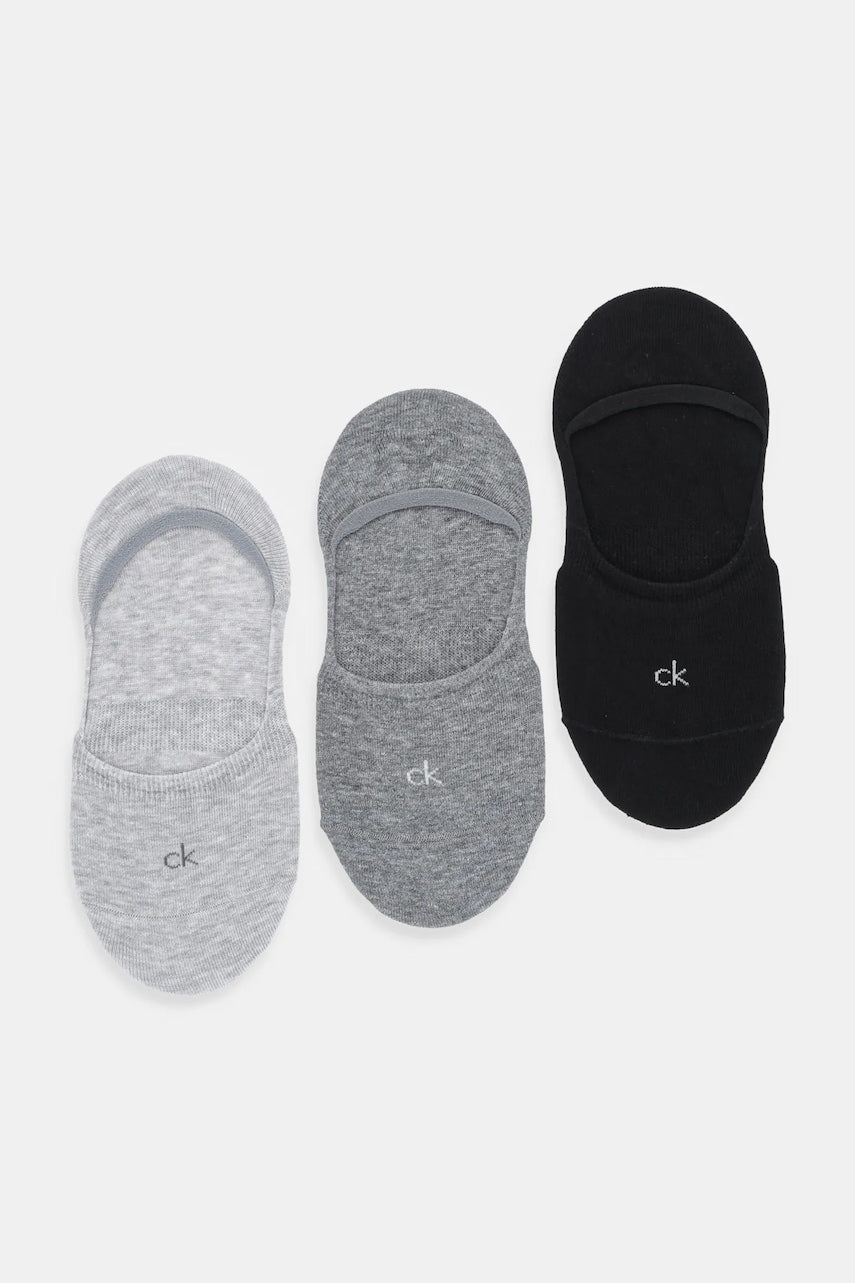 Stopalke Calvin Klein 3-pack siva barva, 701234370