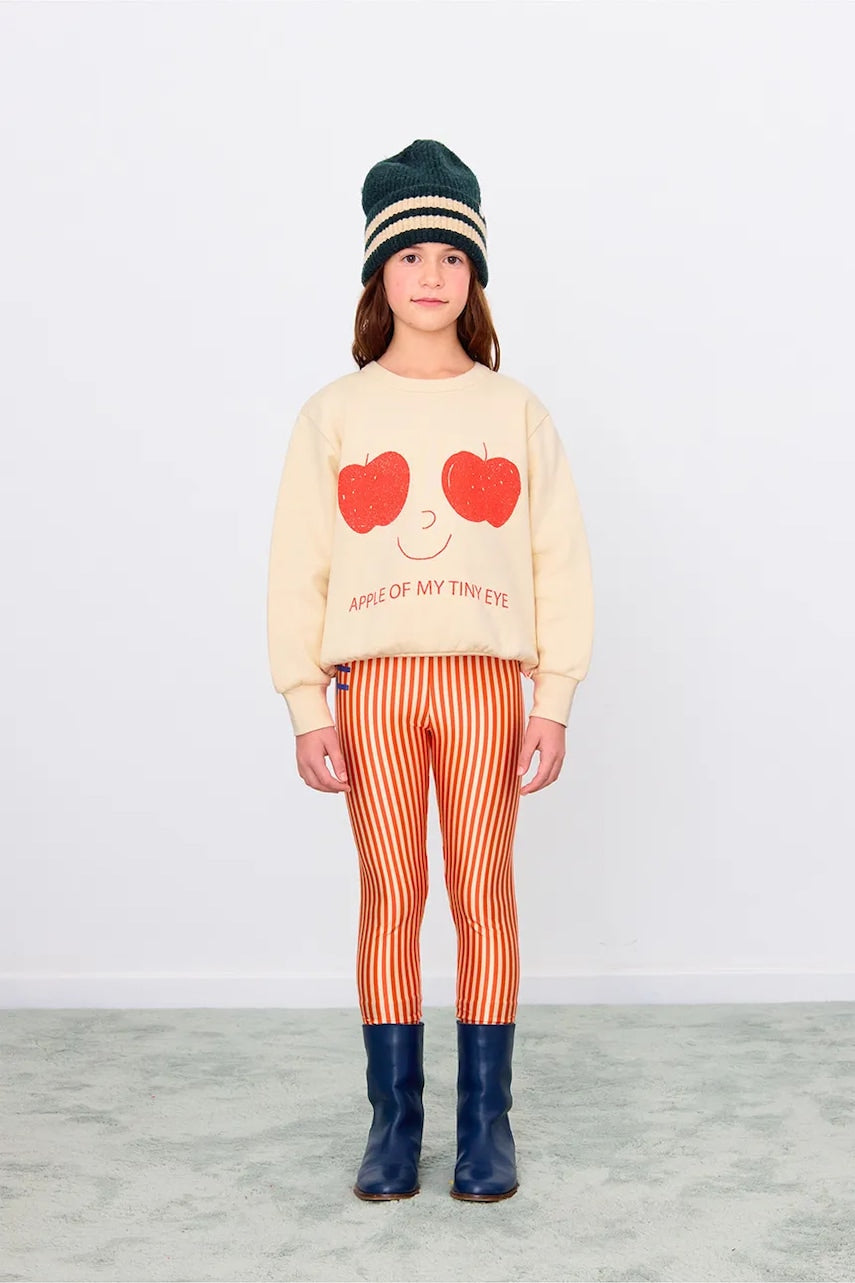 Dječje tajice Tinycottons STRIPES SHINY LEGGINGS boja: narančasta, s uzorkom, AW25-331