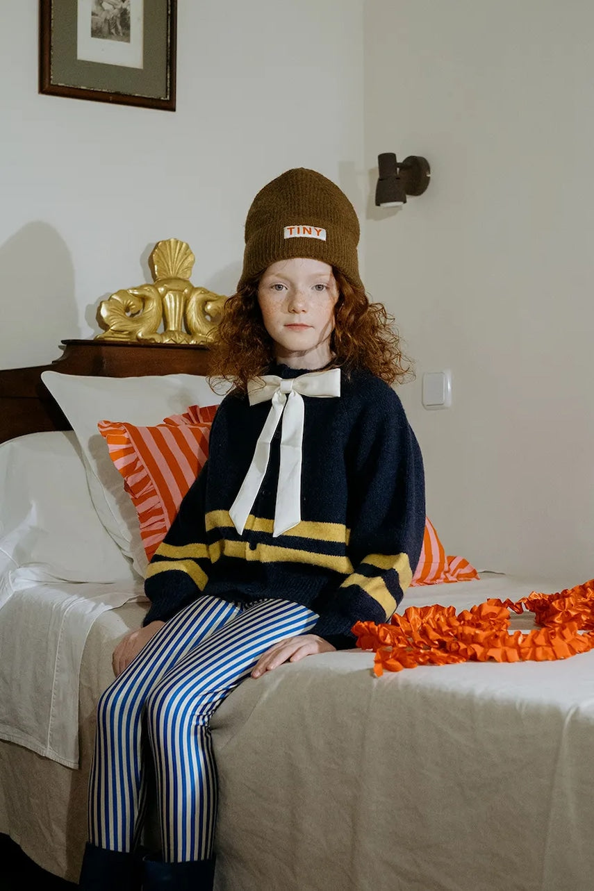 Dječje tajice Tinycottons STRIPES SHINY LEGGINGS s uzorkom, AW25-331