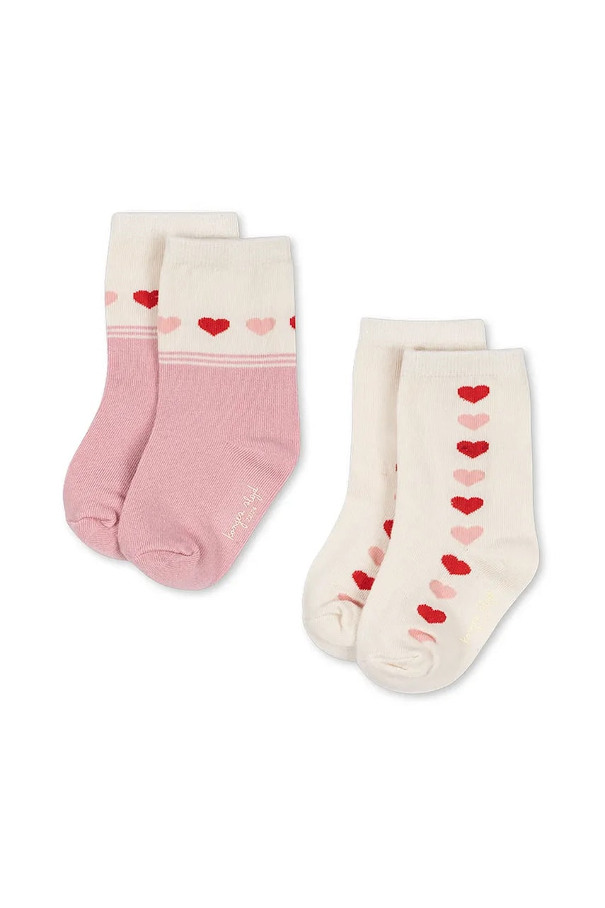 Čarapice za bebe Konges Sløjd 2 PACK JAQUARD SOCKS 2-pack boja: ružičasta, KS103642