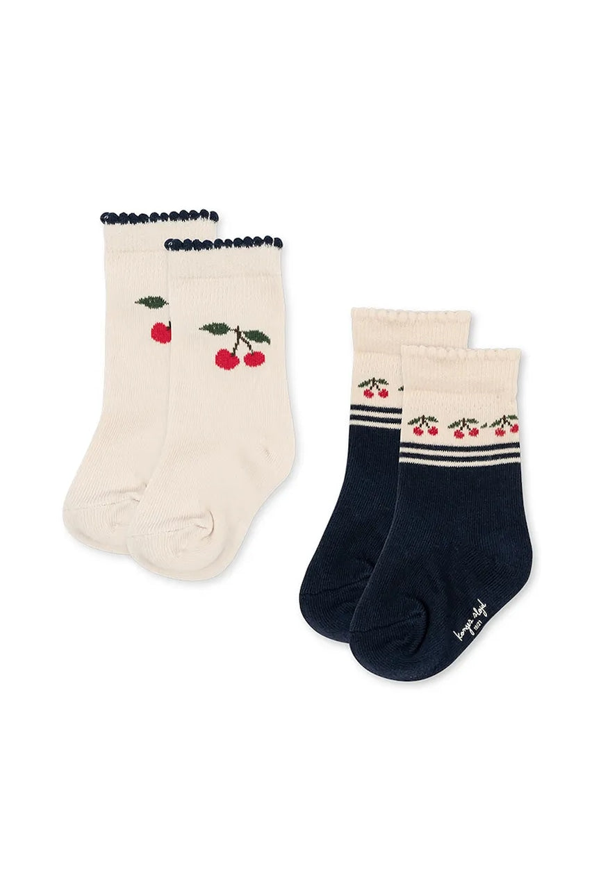 Nogavice za dojenčka Konges Sløjd 2 PACK JAQUARD SOCKS 2-pack mornarsko modra barva, KS103642