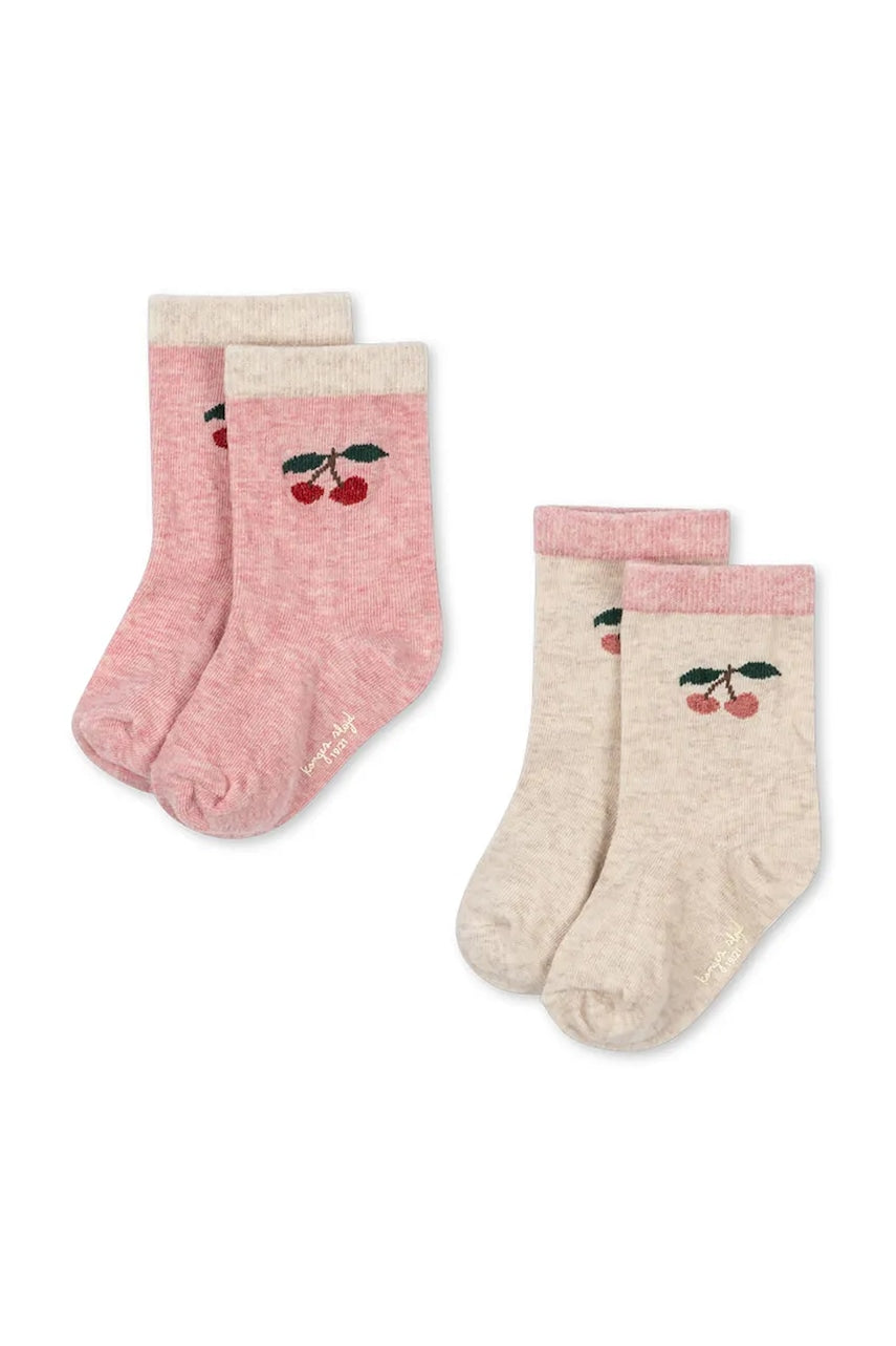 Dječje čarape Konges Sløjd 2 PACK CHERRY SOCKS 2-pack boja: ružičasta, KS104167