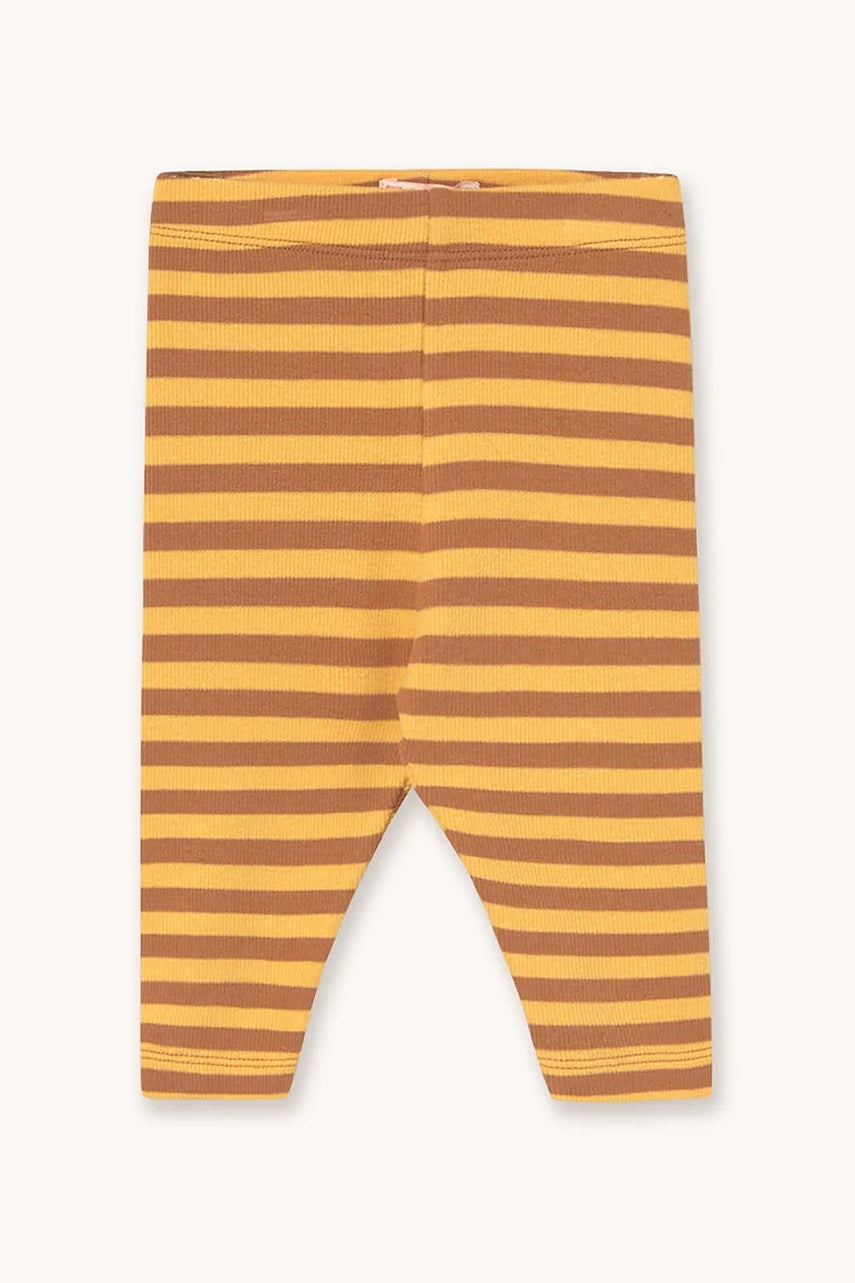 Tajice za bebe Tinycottons STRIPES RIB BABY PANT boja: žuta, s uzorkom, AW25-255