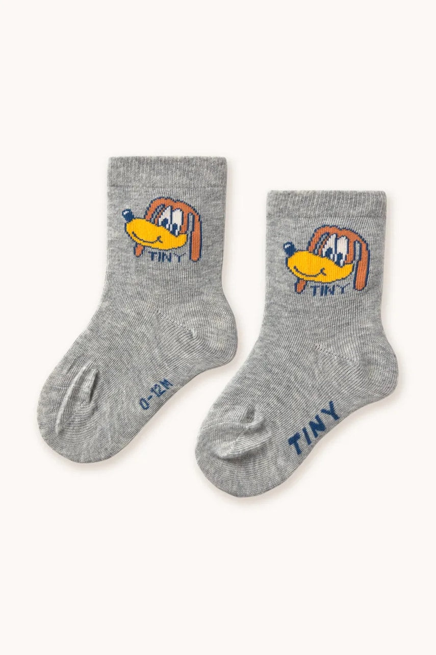 Otroške nogavice Tinycottons DOG MEDIUM SOCKS siva barva, AW25-491