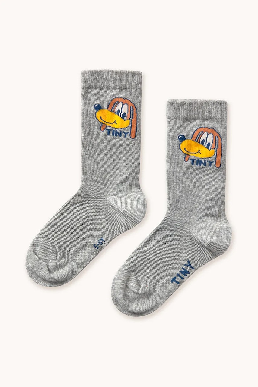 Otroške nogavice Tinycottons DOG MEDIUM SOCKS siva barva, AW25-492