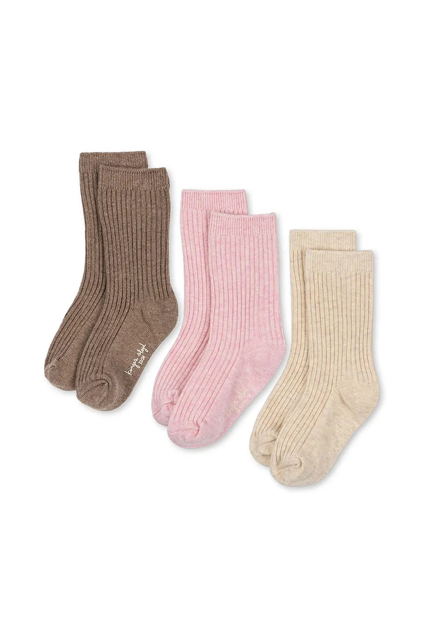 Dječje čarape Konges Sløjd 3 PACK RIB SOCKS 3-pack boja: ružičasta, KS103656