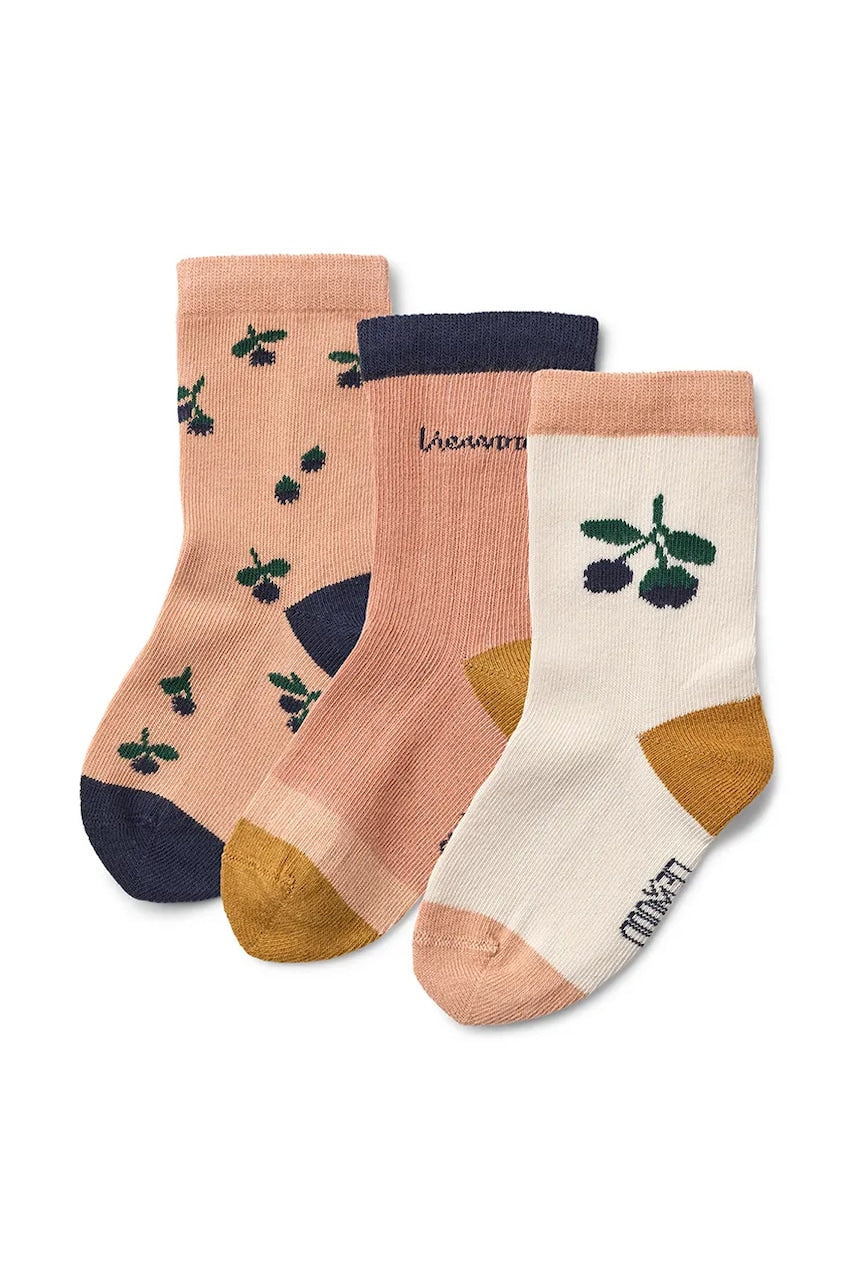 Otroške nogavice Liewood Silas Socks 3-Pack 3-pack oranžna barva, LW20014