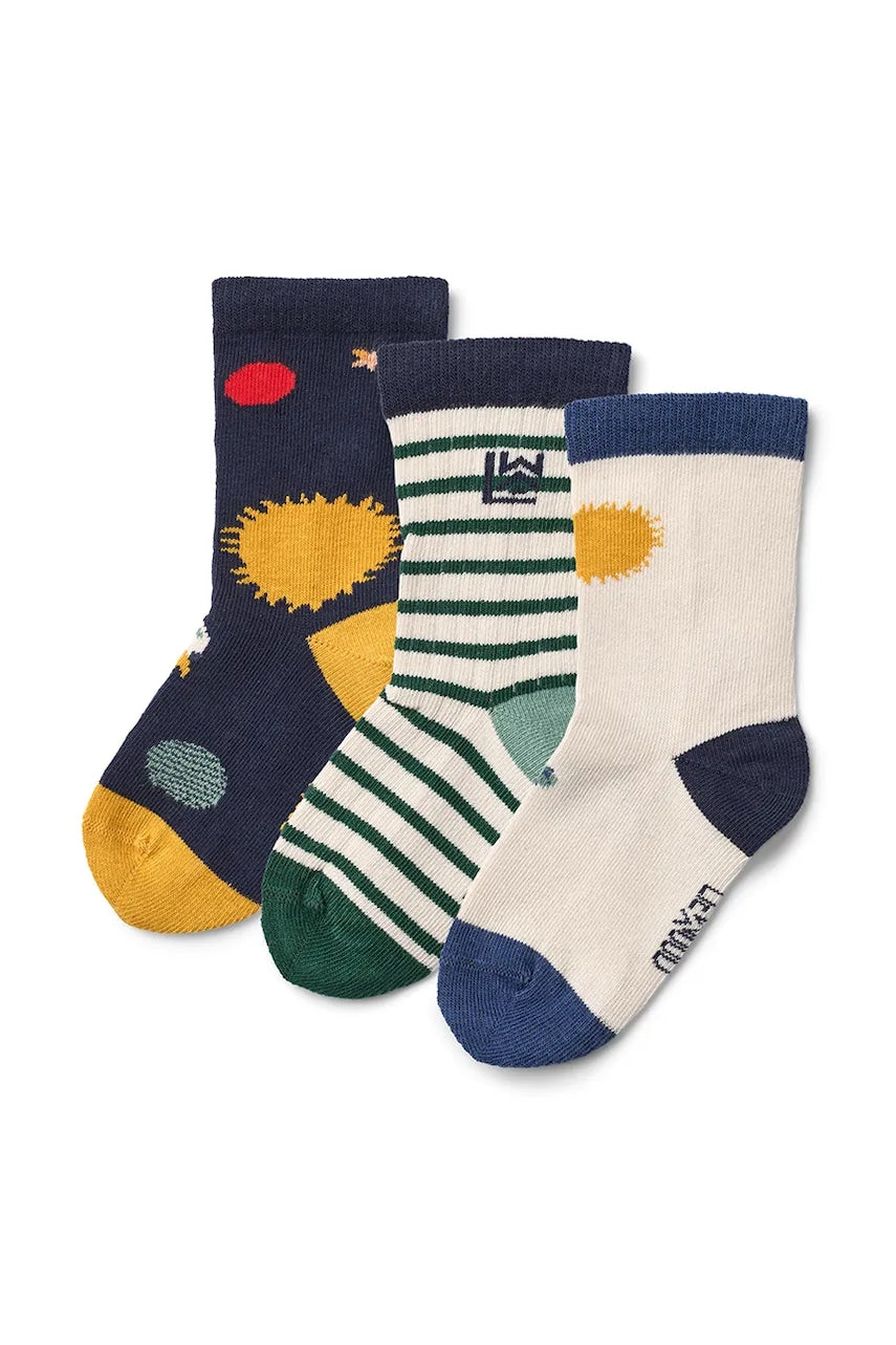 Dječje čarape Liewood Silas Socks 3-Pack 3-pack boja: tamno plava, LW20014