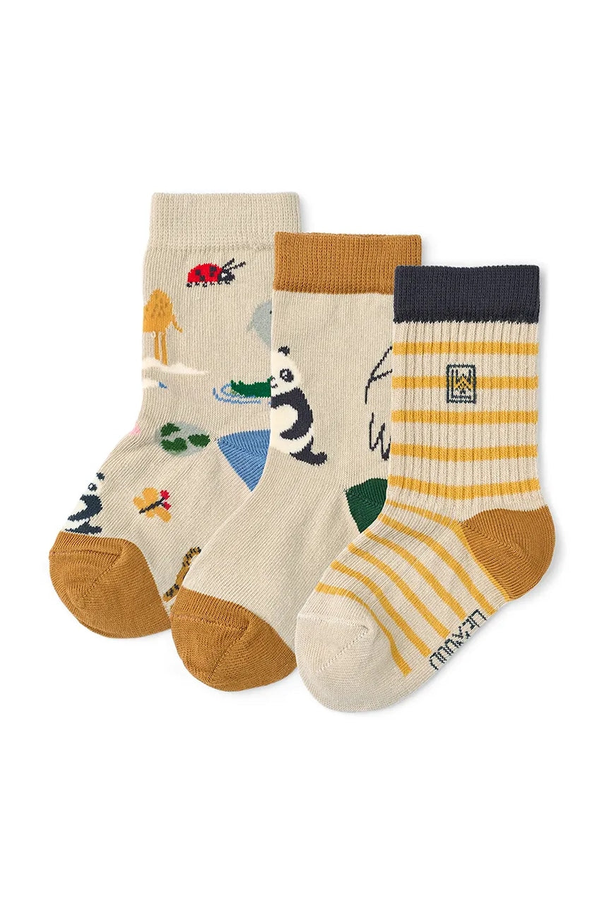 Čarape Liewood Silas Socks 3-Pack 3-pack boja: bež, LW20742