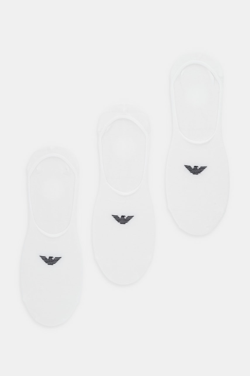Stopalke Emporio Armani Underwear 3-pack bela barva, EM000548 AF14446