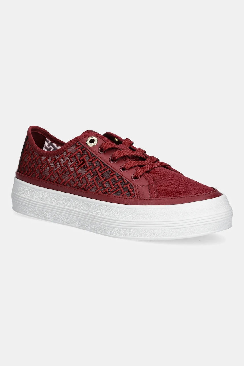 Teniske Tommy Hilfiger VULC EMBROIDERED SNEAKER bordo barva, FW0FW08685