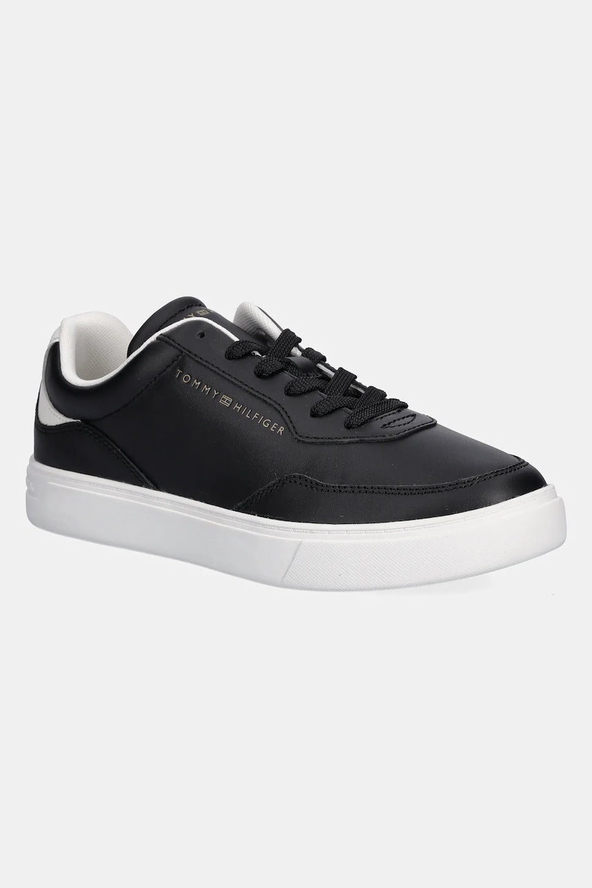 Usnjene superge Tommy Hilfiger CASUAL CUPSOLE SNEAKER črna barva, FW0FW08689