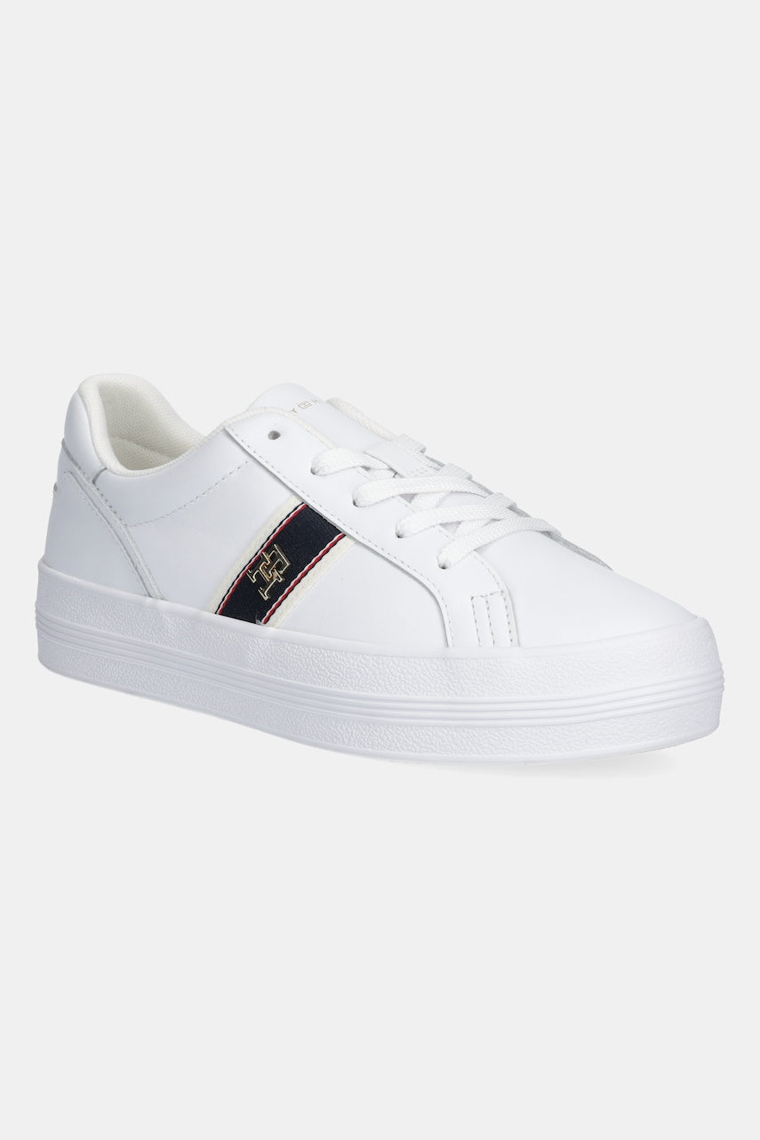 Kožne tenisice Tommy Hilfiger VULC WEBBING SNEAKER boja: bijela, FW0FW08903