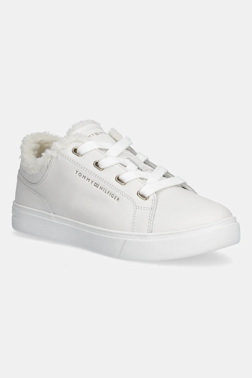 Kožne tenisice Tommy Hilfiger CASUAL CUPSOLE SNEAKER WL boja: bijela, FW0FW08824