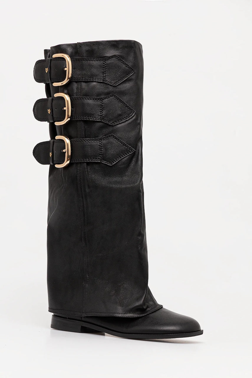 Kožne čizme Naked Wolfe Anchor boja: crna, ravni potplat, sa srednje toplom podstavom, Anchor Black Leather