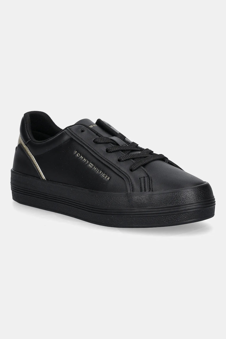 Kožne tenisice Tommy Hilfiger VULC FOXING SNEAKER boja: crna, FW0FW08683