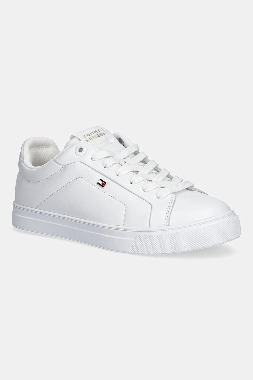 Usnjene superge Tommy Hilfiger ICON COURT SNEAKER bela barva, FW0FW08815