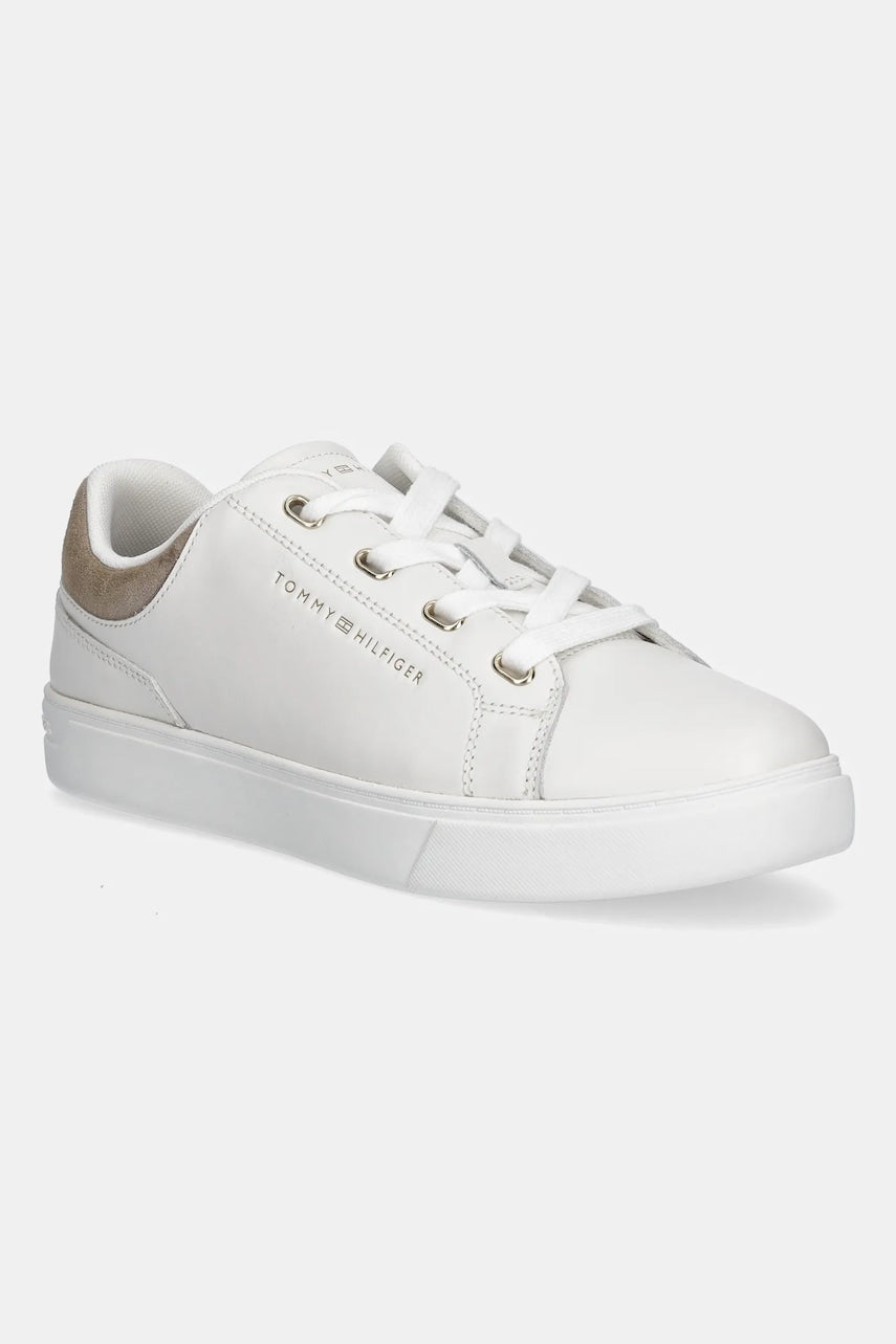 Kožne tenisice Tommy Hilfiger CASUAL CUPSOLE SNEAKER boja: bijela, FW0FW08816