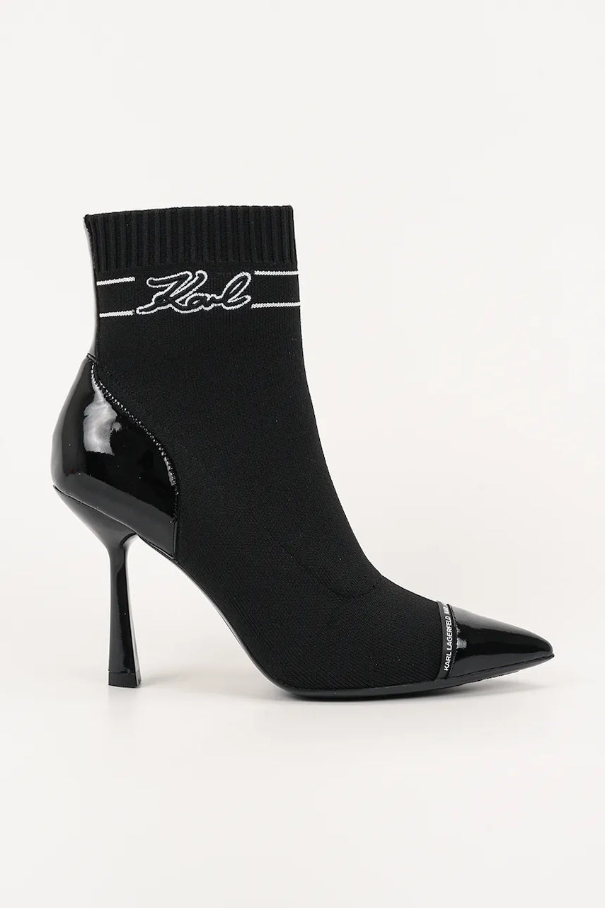 Gležnjače Karl Lagerfeld PANDARA boja: crna, s tankom potpeticom, KL31357