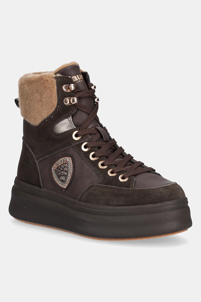 Gležnjače Blauer EMERY boja: smeđa, s platformom, s toplom podstavom, F5EMERY01-SWA