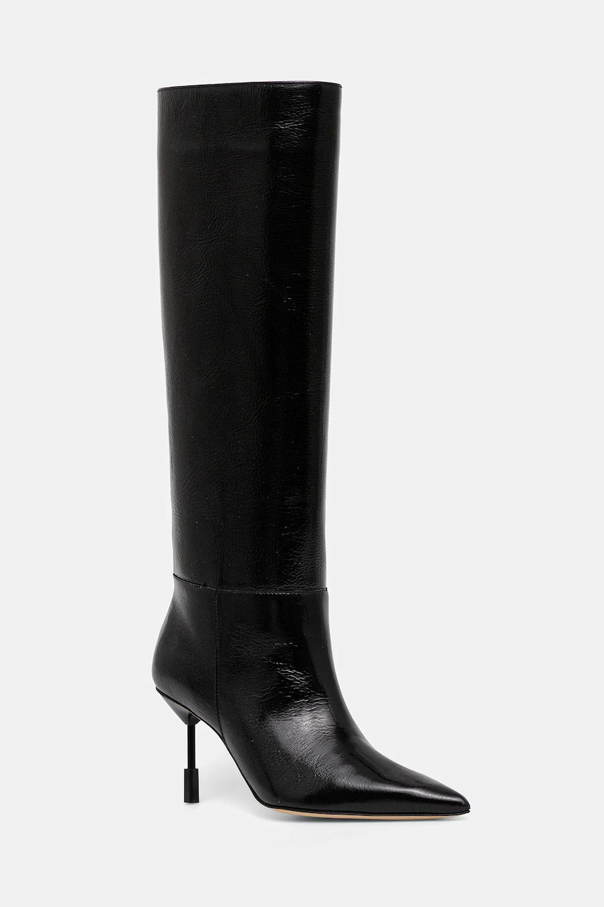 Kožne čizme MSGM boja: crna, s tankom potpeticom, 3941MDS954 818