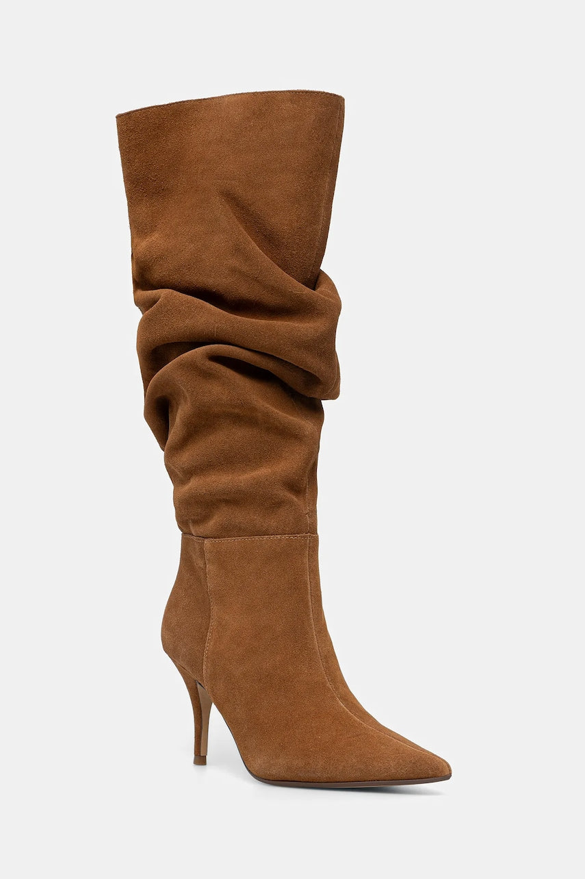 Čizme od brušene kože Aldo KIMMIA boja: smeđa, s tankom potpeticom, 14166954