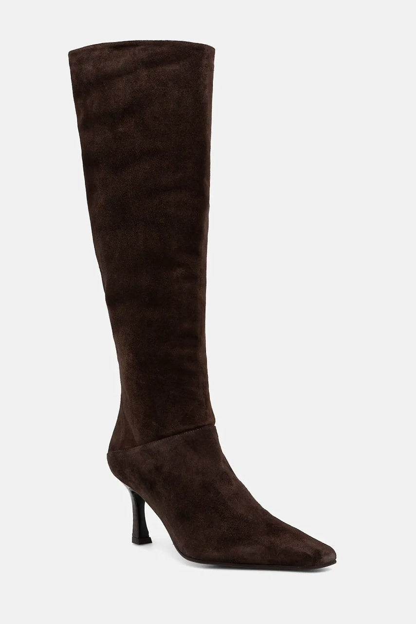 Čizme od brušene kože Billi Bi boja: smeđa, s tankom potpeticom, A9371 556