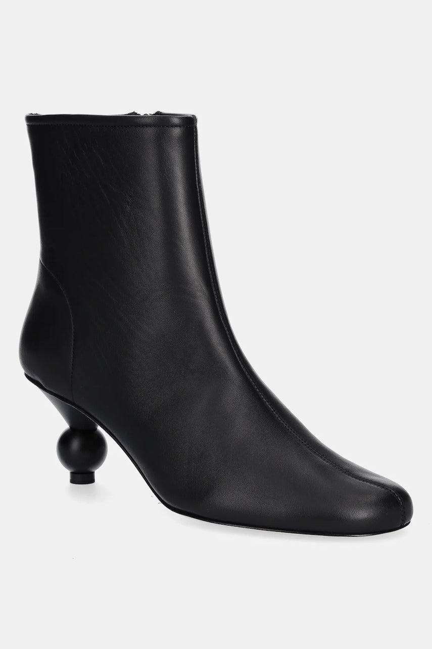 Kožne gležnjače Weekend Max Mara Acro boja: crna, s tankom potpeticom, 2525796014600