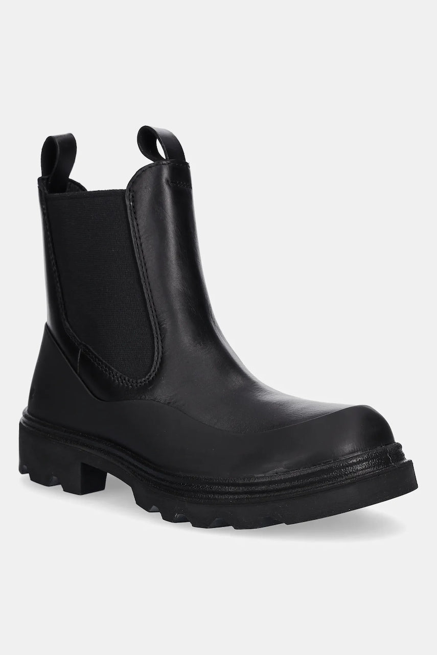 Usnjeni chelsea Ecco Grainer Chelsea ženski, črna barva, 214793-51052